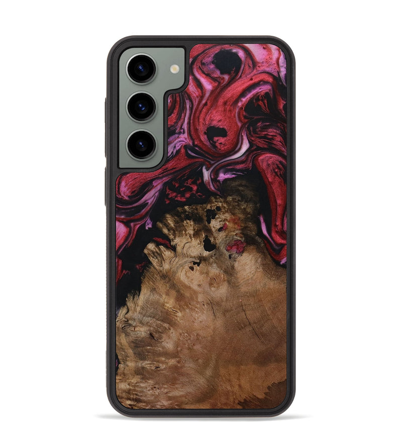 Galaxy S23 Plus Wood+Resin Phone Case - Leticia (Red, 651329)