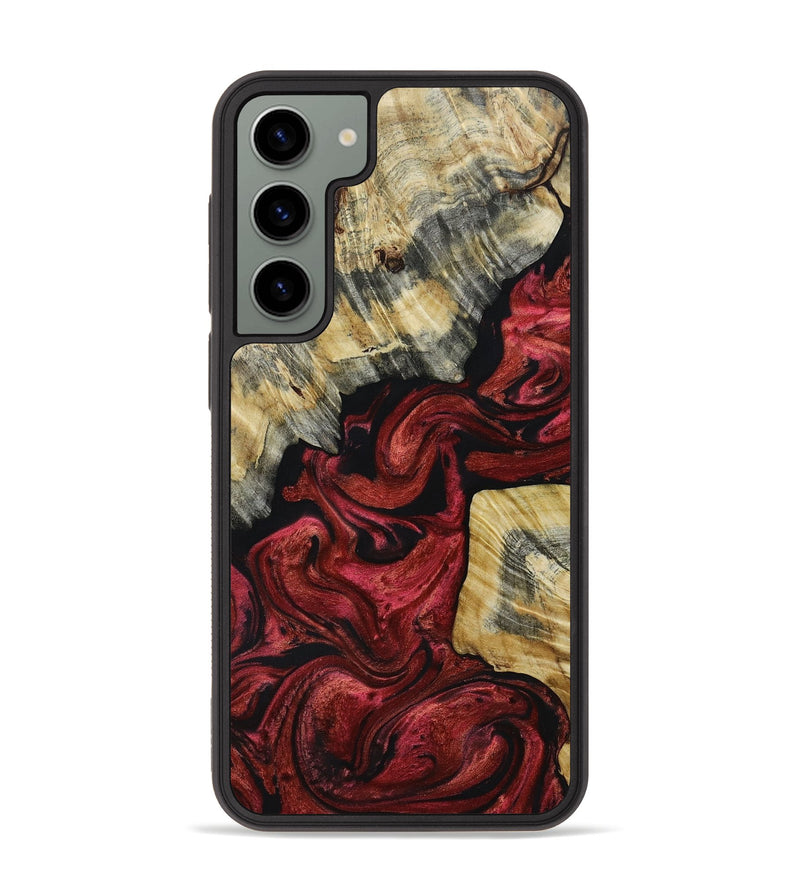 Galaxy S23 Plus Wood+Resin Phone Case - Miracle (Red, 651341)