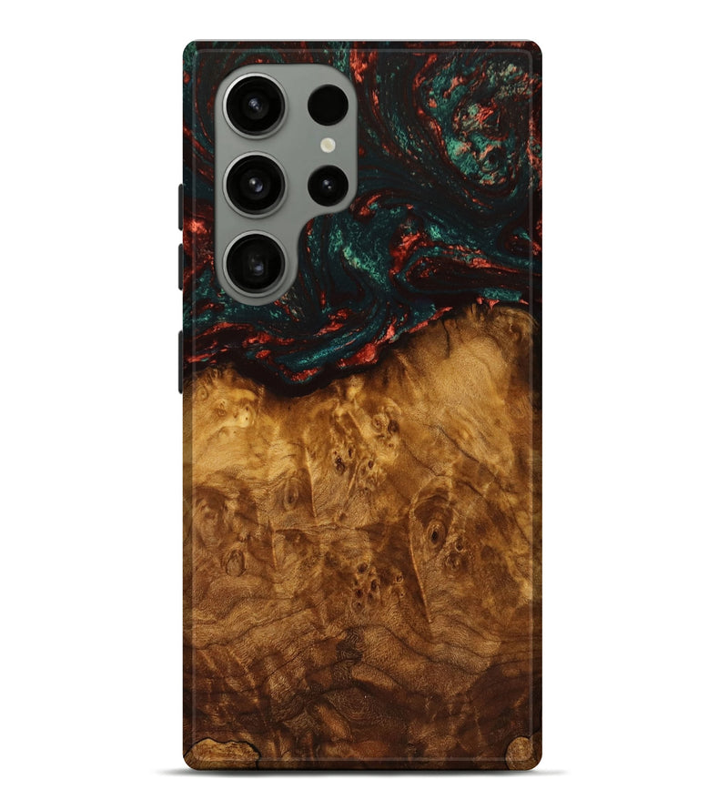 Galaxy S23 Ultra Wood+Resin Live Edge Phone Case - Tiffany (Green, 651515)