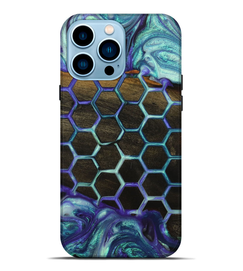 iPhone 14 Pro Max Wood+Resin Live Edge Phone Case - Kehlani (Pattern, 651520)