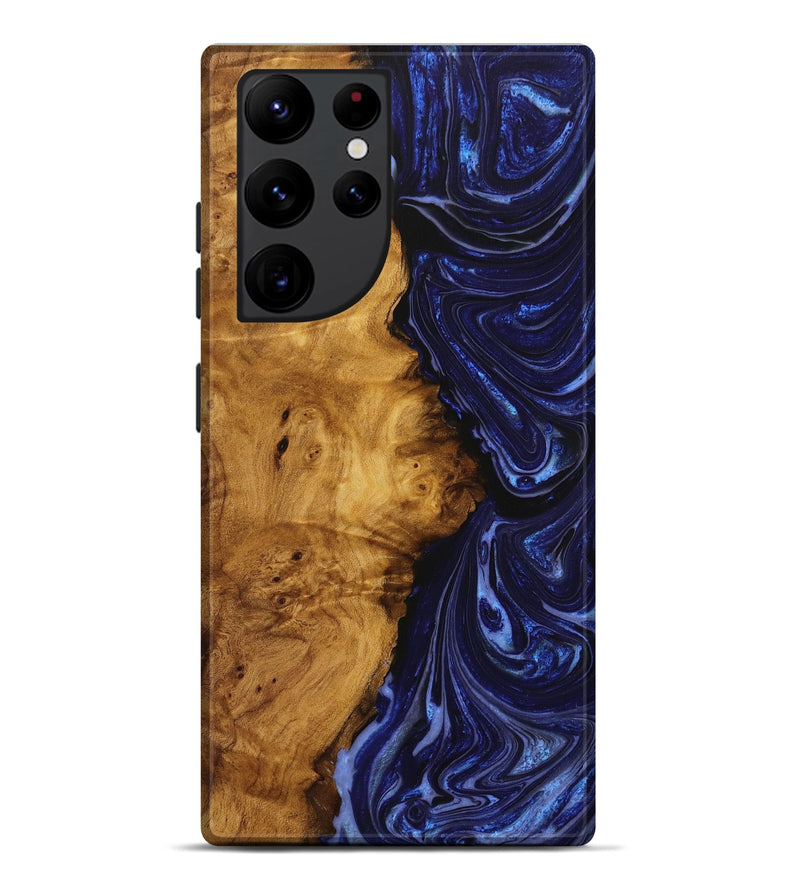 Galaxy S22 Ultra Wood+Resin Live Edge Phone Case - Peter (Blue, 651526)