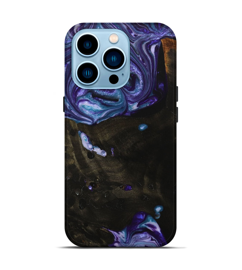 iPhone 14 Pro Wood+Resin Live Edge Phone Case - Daleyza (Purple, 651529)