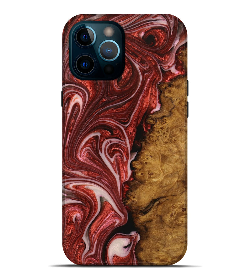 iPhone 12 Pro Max Wood+Resin Live Edge Phone Case - Kason (Red, 651531)