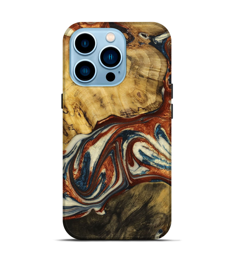 iPhone 14 Pro Wood+Resin Live Edge Phone Case - Nicolette (Red, 651537)
