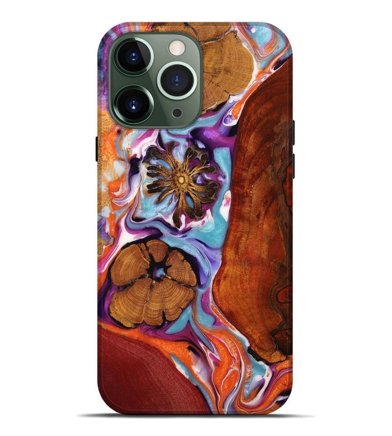 iPhone 13 Pro Max Wood+Resin Live Edge Phone Case - Conor (Purple, 651538)