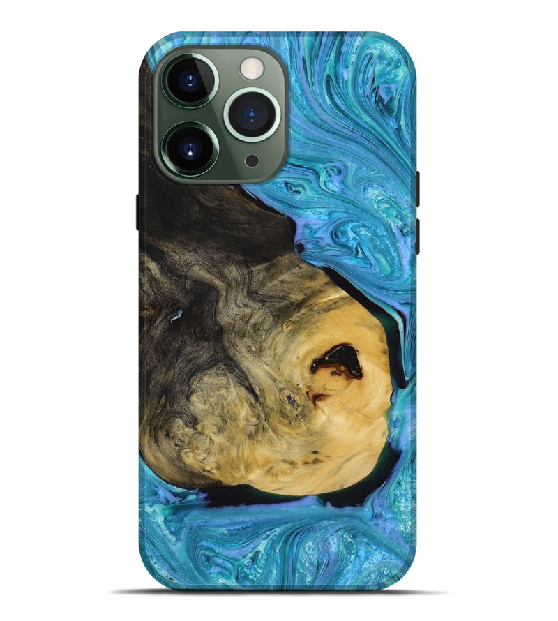 iPhone 13 Pro Max Wood+Resin Live Edge Phone Case - Kellen (Blue, 651641)