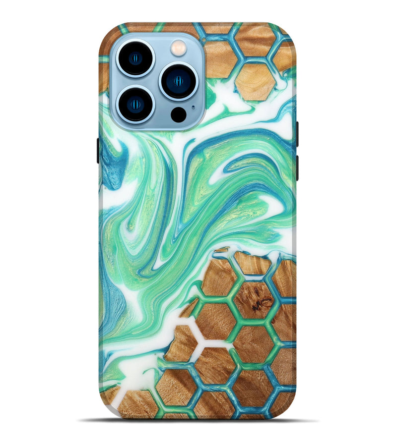 iPhone 14 Pro Max Wood+Resin Live Edge Phone Case - Moises (Pattern, 651733)