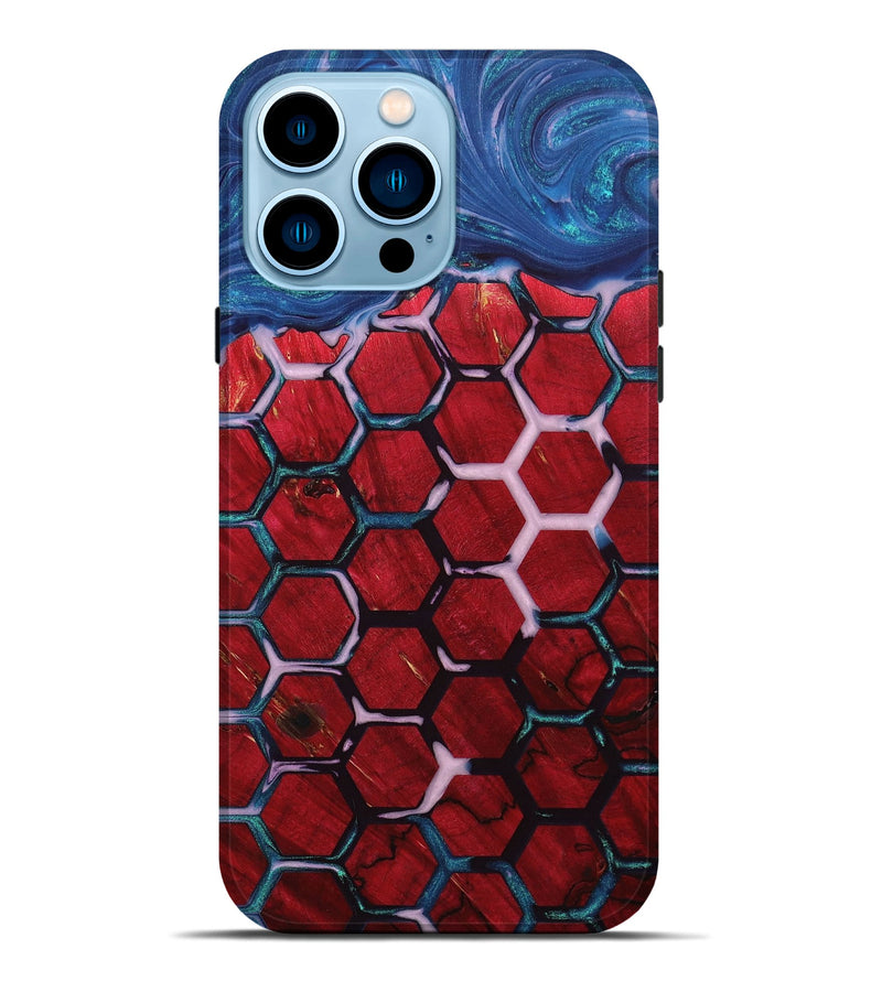 iPhone 14 Pro Max Wood+Resin Live Edge Phone Case - Forrest (Pattern, 651734)