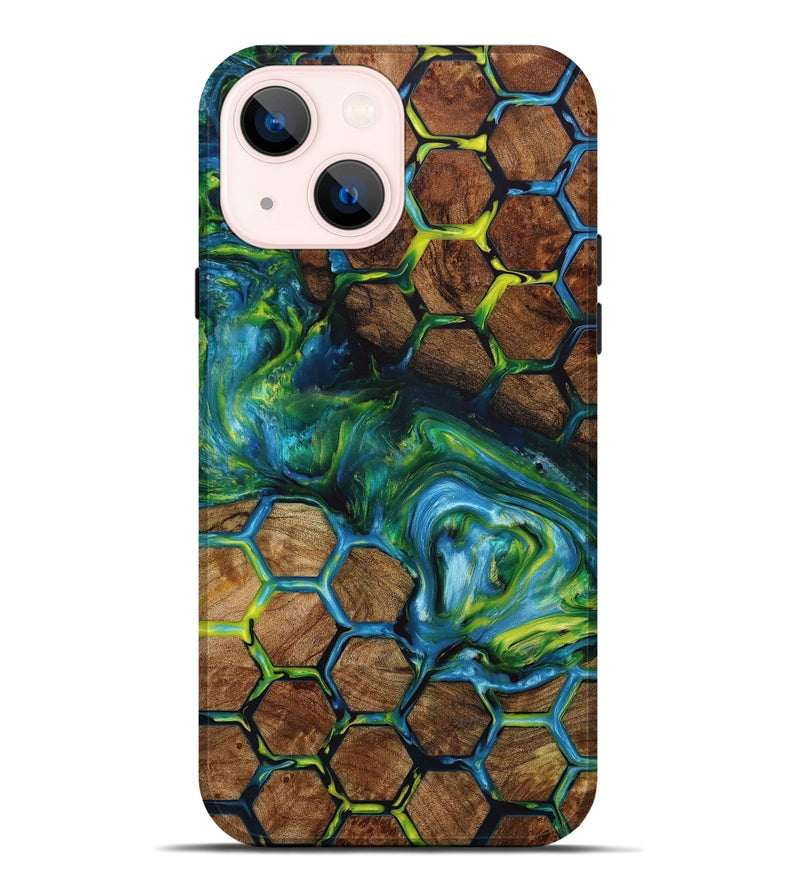 iPhone 14 Plus Wood+Resin Live Edge Phone Case - Hector (Pattern, 651740)