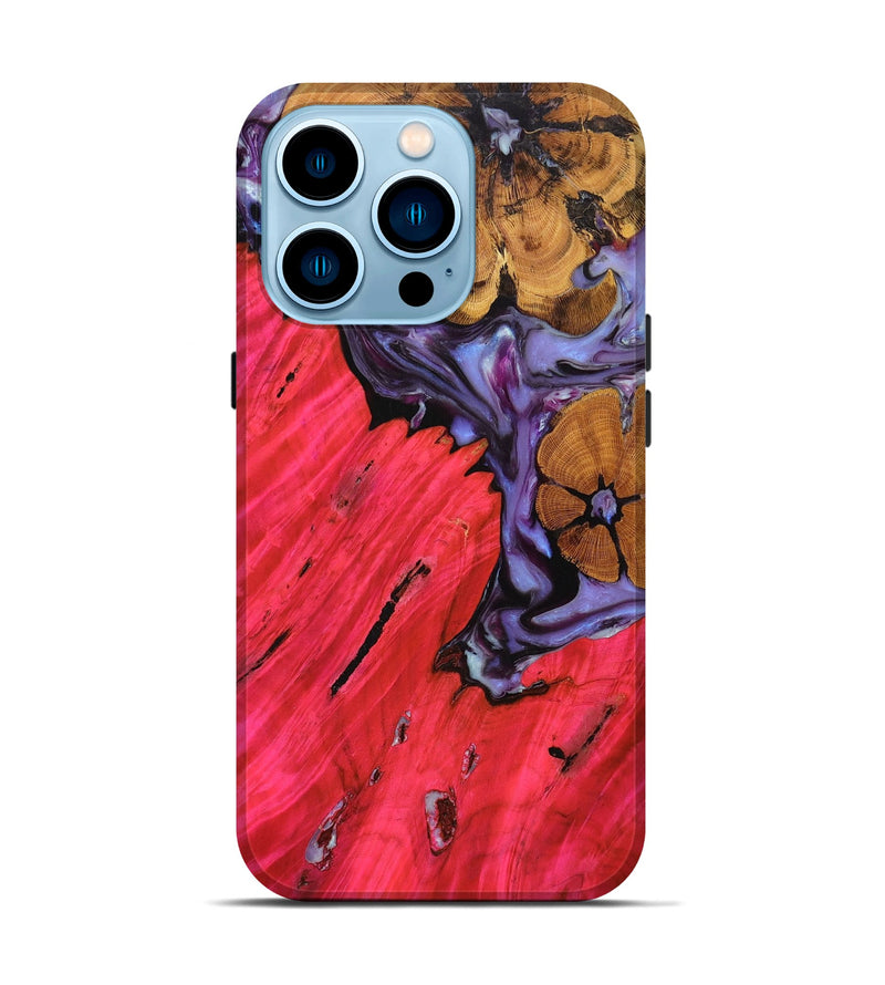 iPhone 14 Pro Wood+Resin Live Edge Phone Case - Natalia (Purple, 651742)