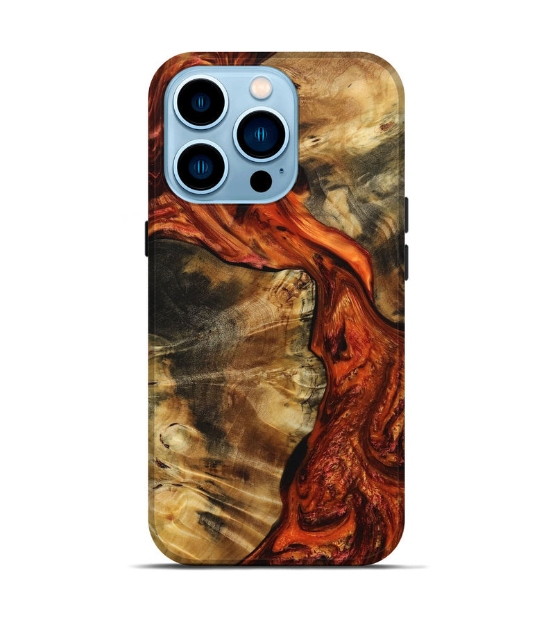iPhone 14 Pro Wood+Resin Live Edge Phone Case - Wyatt (Red, 651820)