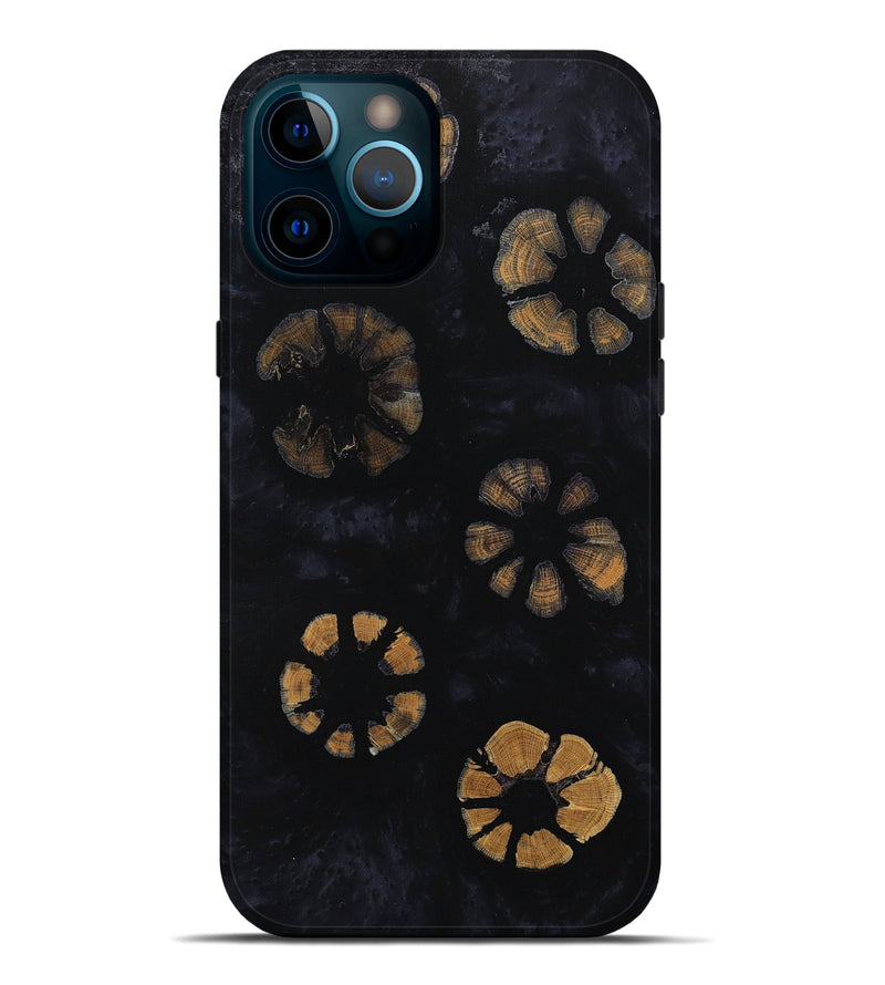 iPhone 12 Pro Max Wood+Resin Live Edge Phone Case - Minnie (Black & White, 651822)