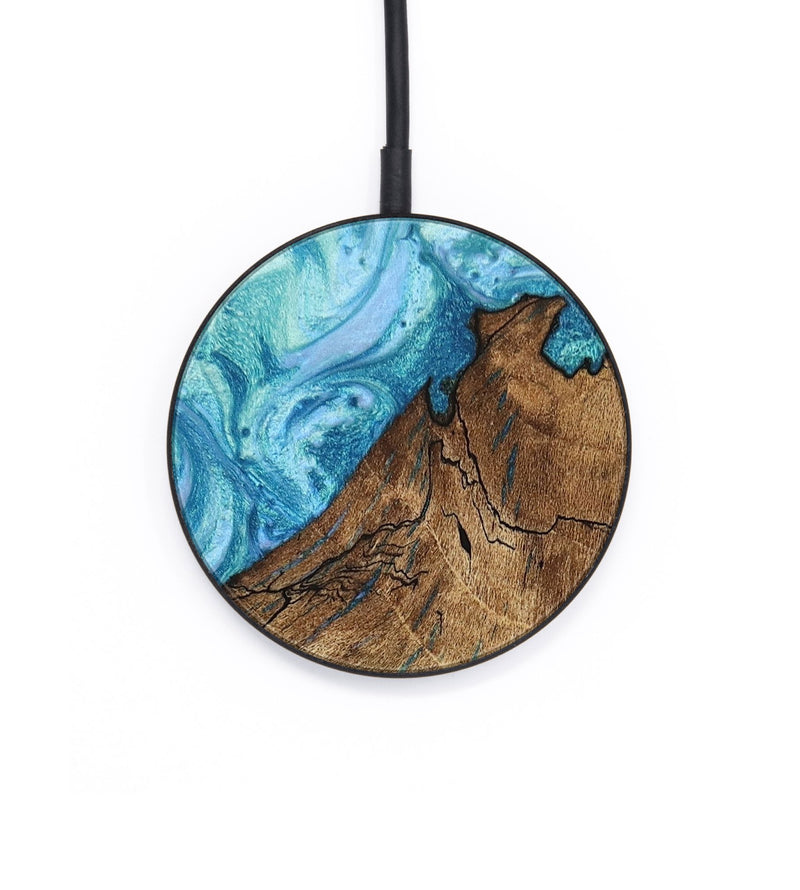 Circle Wood+Resin Wireless Charger - Christian (Blue, 651854)
