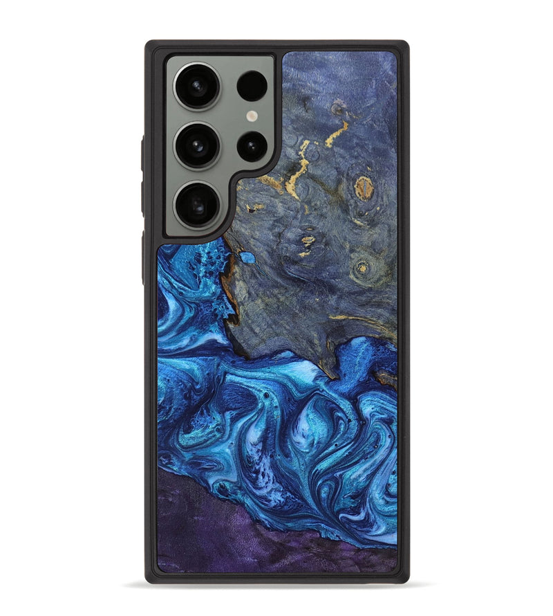Galaxy S23 Ultra Wood+Resin Phone Case - Angeline (Blue, 651899)