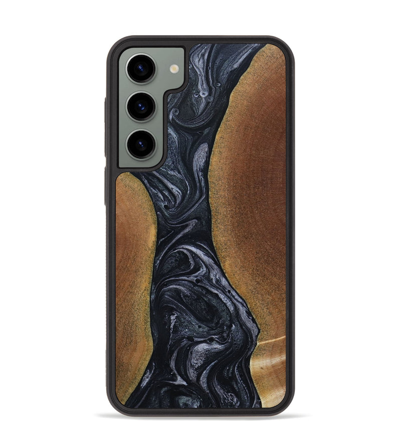 Galaxy S23 Plus Wood+Resin Phone Case - Lizbeth (Black & White, 651910)