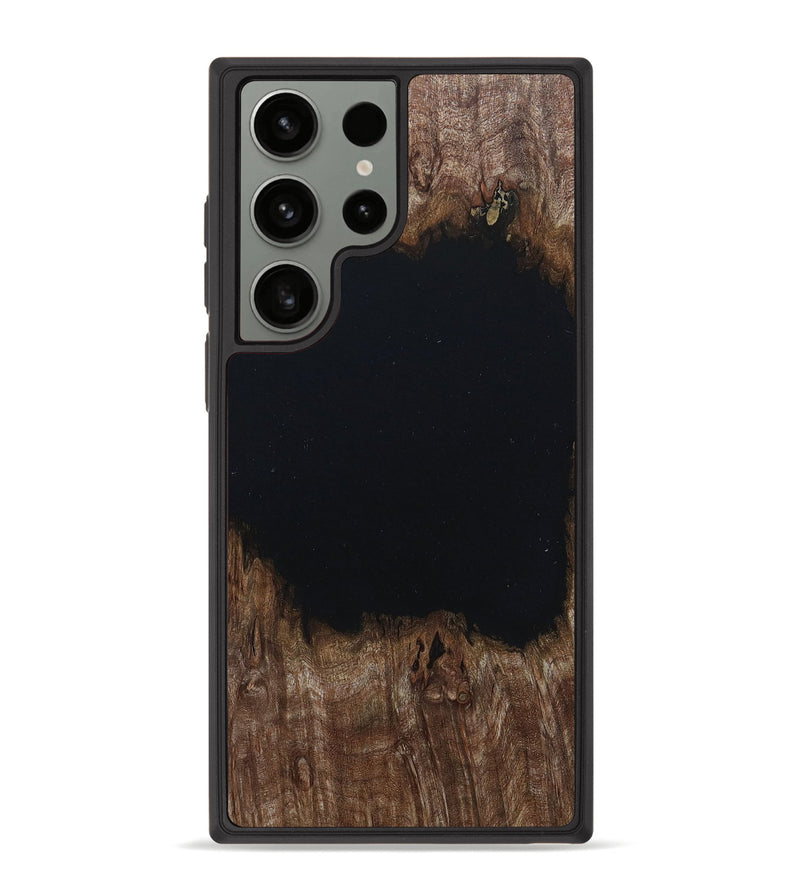 Galaxy S23 Ultra Wood+Resin Phone Case - Gwendolyn (Pure Black, 651960)