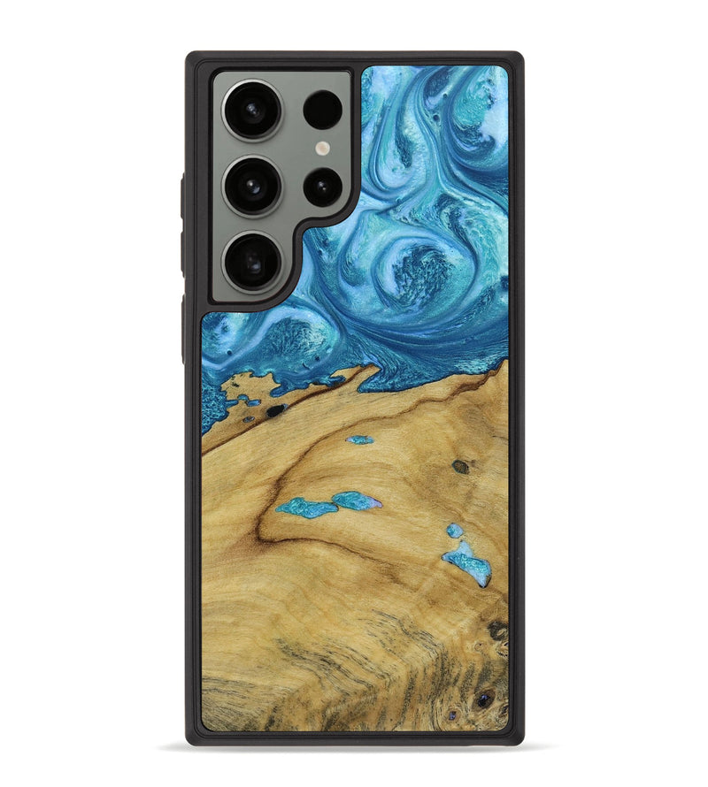Galaxy S23 Ultra Wood+Resin Phone Case - Arielle (Blue, 652012)