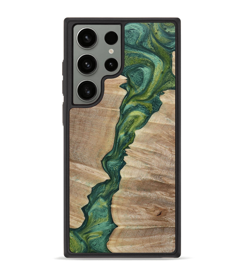 Galaxy S23 Ultra Wood+Resin Phone Case - Cody (Green, 652025)
