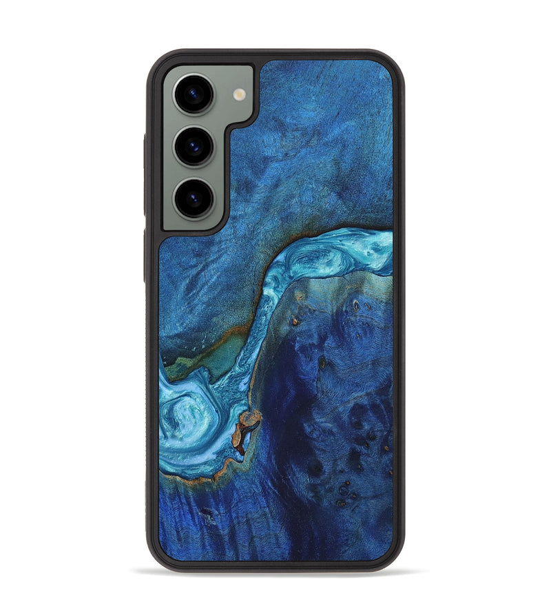 Galaxy S23 Plus Wood+Resin Phone Case - Whitney (Blue, 652154)
