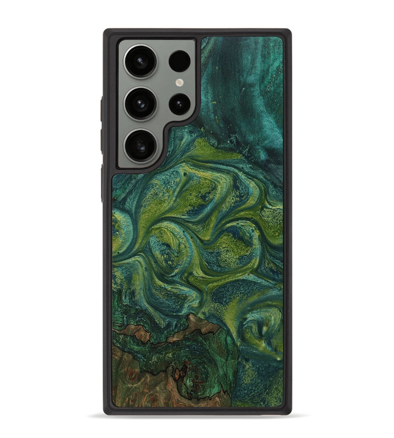 Galaxy S23 Ultra Wood+Resin Phone Case - Titus (Green, 652155)