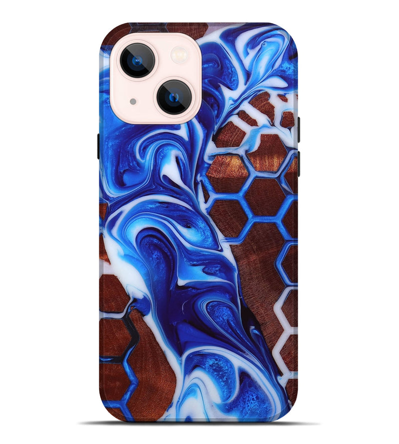 iPhone 14 Plus Wood+Resin Live Edge Phone Case - Irene (Pattern, 652162)