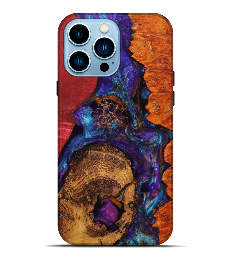 iPhone 14 Pro Max Wood+Resin Live Edge Phone Case - Harry (Purple, 652168)