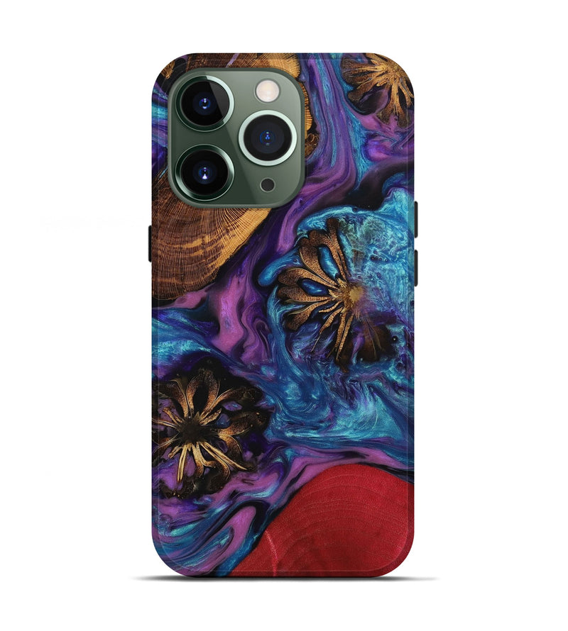 iPhone 13 Pro Wood+Resin Live Edge Phone Case - Cathleen (Purple, 652171)