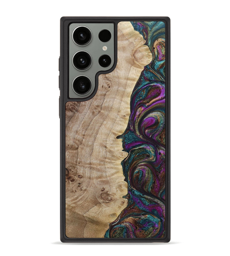 Galaxy S23 Ultra Wood+Resin Phone Case - Tia (Green, 652323)