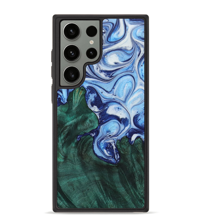 Galaxy S23 Ultra Wood+Resin Phone Case - Nathaniel (Blue, 652339)