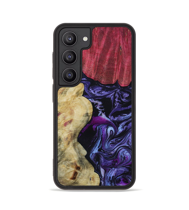 Galaxy S23 Wood+Resin Phone Case - Lily (Purple, 652383)