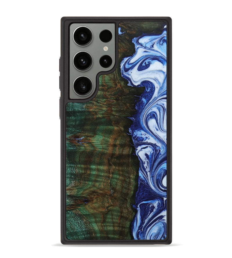 Galaxy S23 Ultra Wood+Resin Phone Case - Randolph (Blue, 652447)