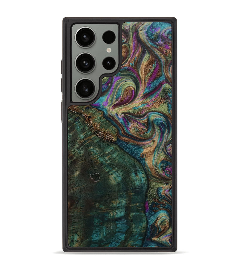 Galaxy S23 Ultra Wood+Resin Phone Case - Jewel (Green, 652451)