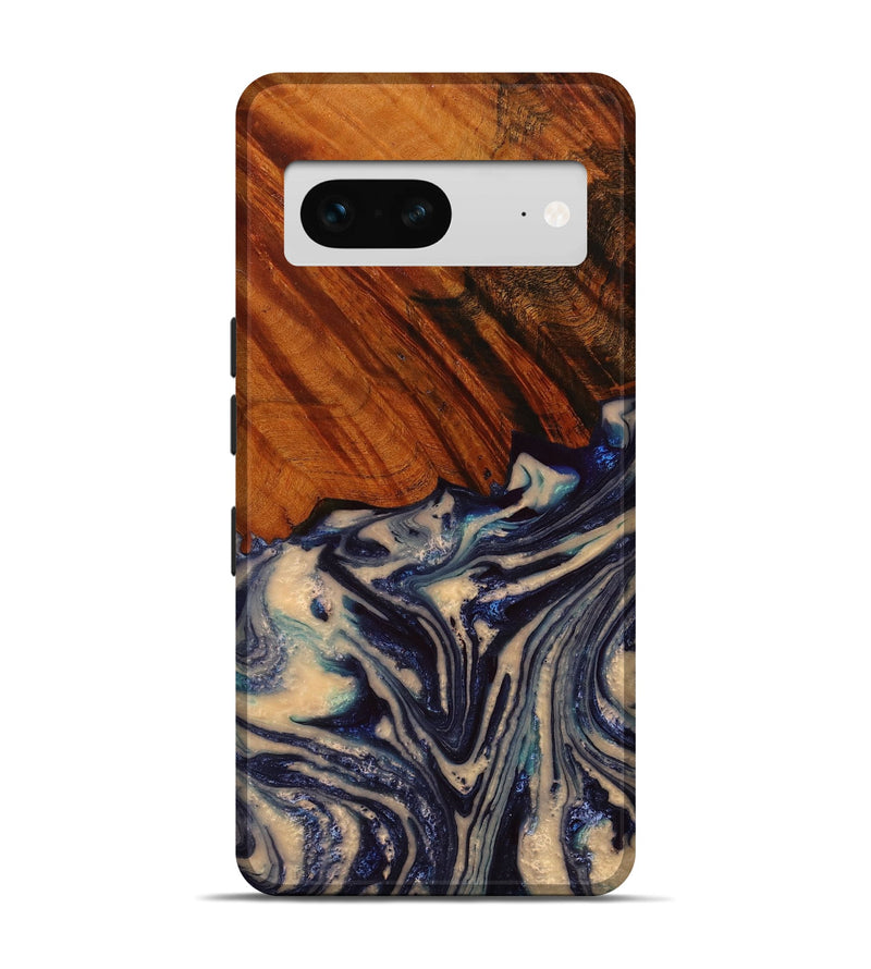 Pixel 7 Wood+Resin Live Edge Phone Case - Etta (Blue, 652476)