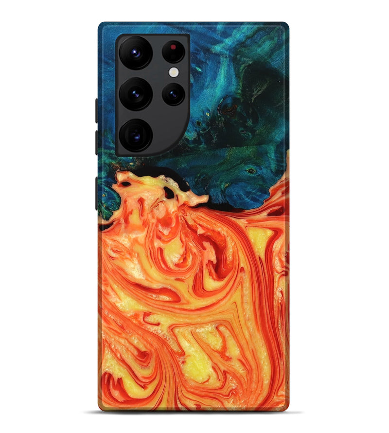 Galaxy S22 Ultra Wood+Resin Live Edge Phone Case - Annabella (Red, 652481)