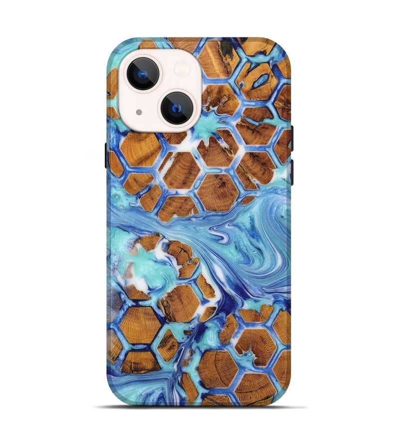 iPhone 14 Wood+Resin Live Edge Phone Case - Aden (Pattern, 652486)