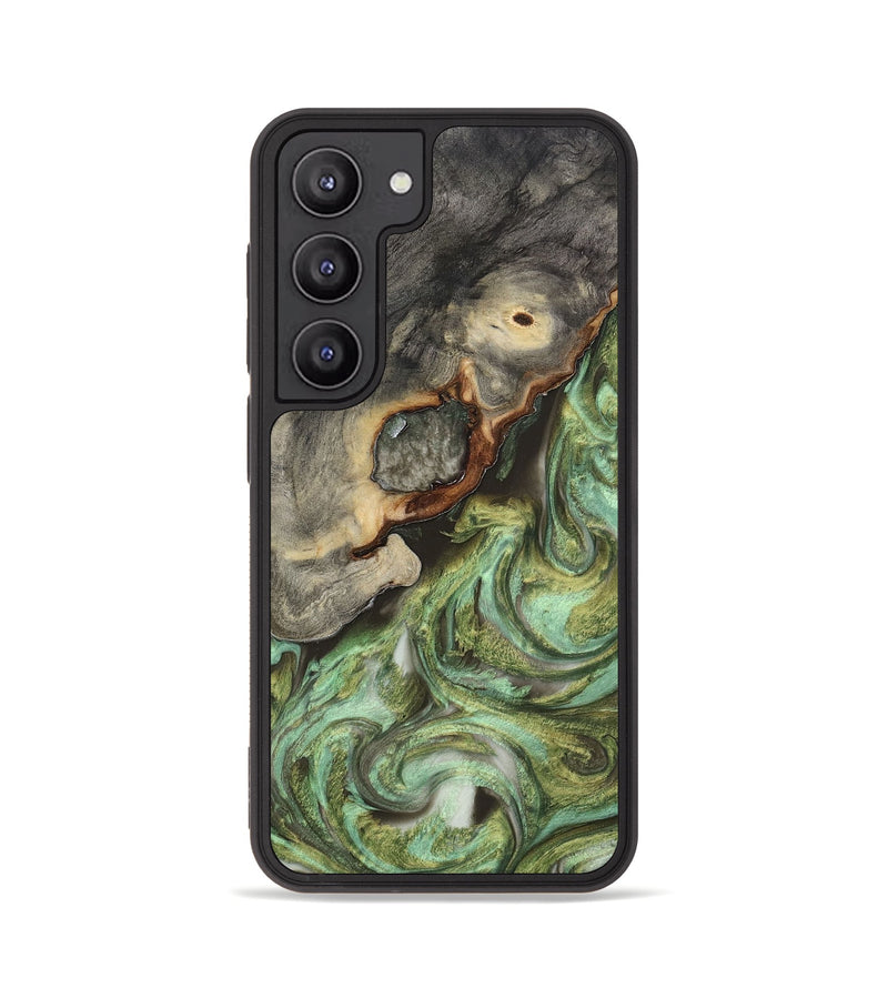 Galaxy S23 Wood+Resin Phone Case - Lynda (Green, 652592)