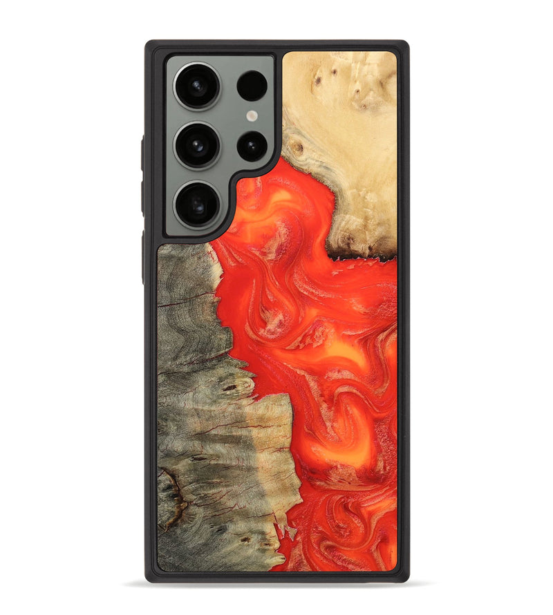 Galaxy S23 Ultra Wood+Resin Phone Case - Jeffrey (Red, 652600)
