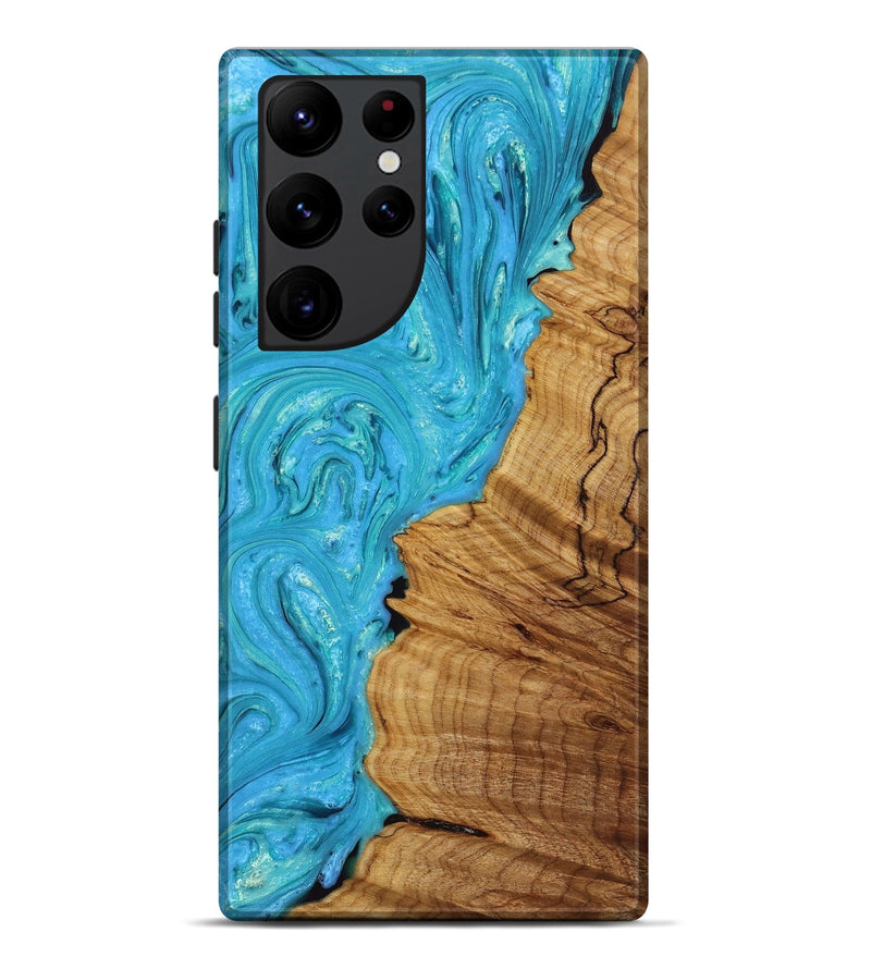 Galaxy S22 Ultra Wood+Resin Live Edge Phone Case - Gustavo (Blue, 652633)