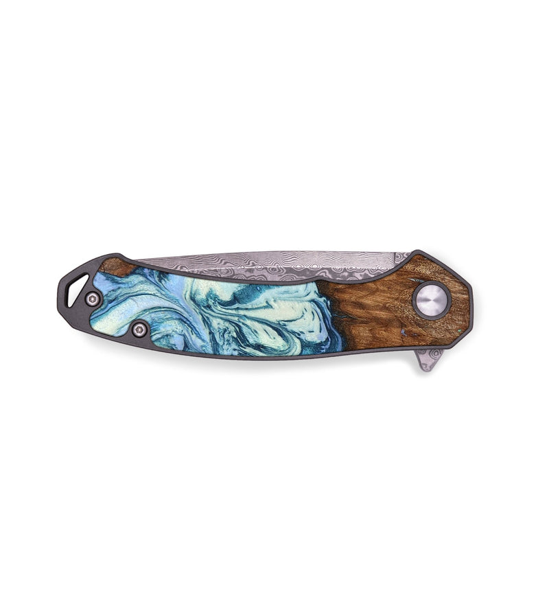 EDC Wood+Resin Pocket Knife - Adelaide (Blue, 652645)