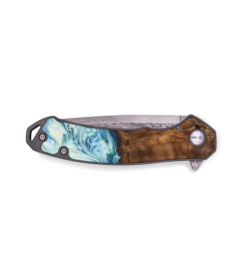 EDC Wood+Resin Pocket Knife - Tyrese (Blue, 652647)