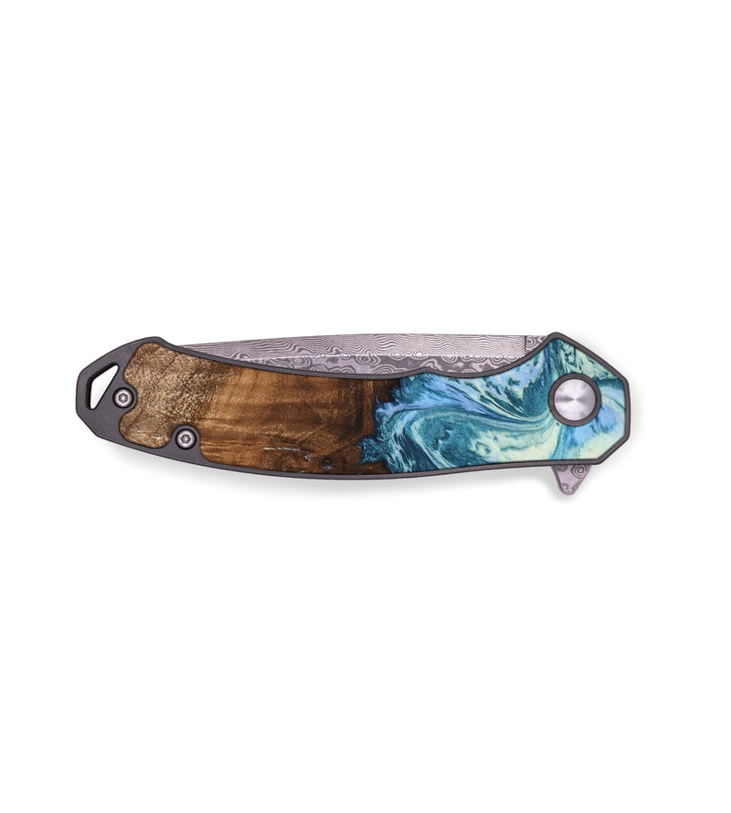 EDC Wood+Resin Pocket Knife - Dena (Blue, 652648)