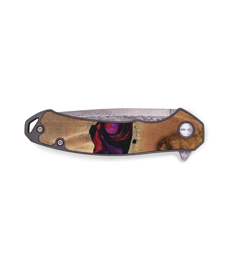 EDC Wood+Resin Pocket Knife - Clifton (Red, 652657)