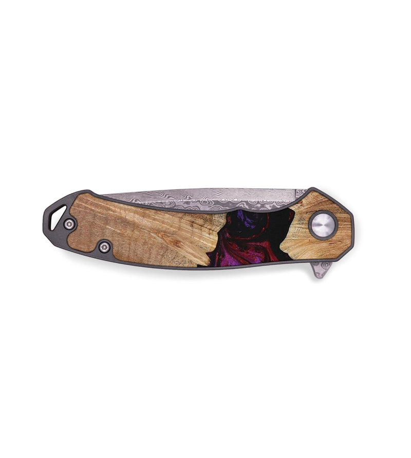 EDC Wood+Resin Pocket Knife - Juanita (Red, 652659)