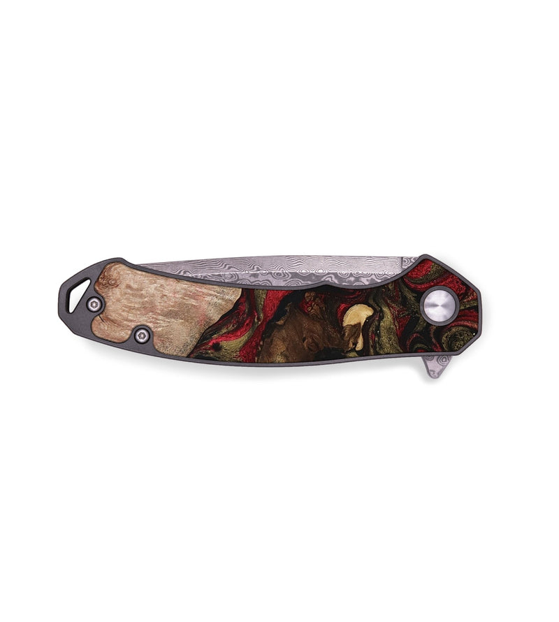 EDC Wood+Resin Pocket Knife - Eva (Red, 652665)