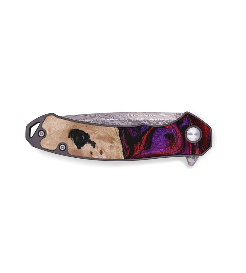 EDC Wood+Resin Pocket Knife - Hattie (Red, 652666)