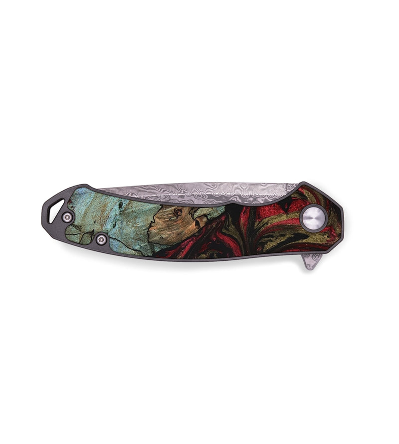 EDC Wood+Resin Pocket Knife - Matt (Red, 652667)