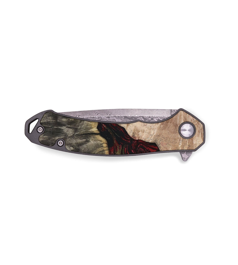 EDC Wood+Resin Pocket Knife - Trent (Red, 652669)
