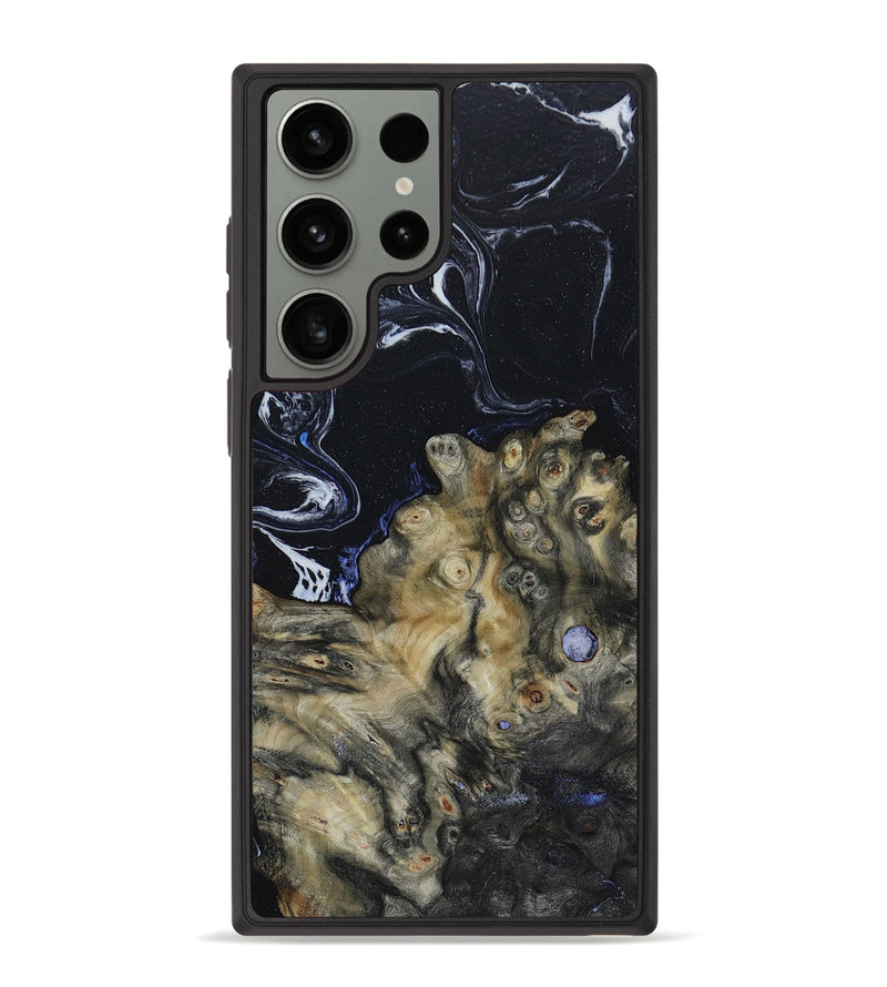 Galaxy S23 Ultra Wood+Resin Phone Case - Jean (Black & White, 652731)