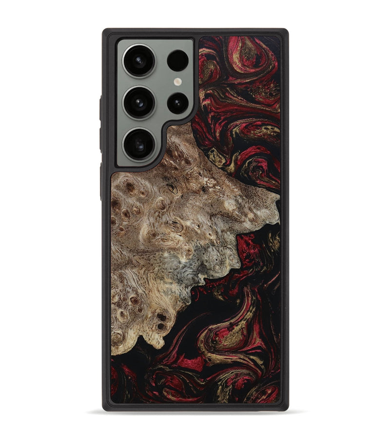 Galaxy S23 Ultra Wood+Resin Phone Case - Keisha (Red, 652751)