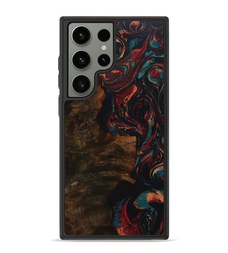 Galaxy S23 Ultra Wood+Resin Phone Case - Myra (Red, 652766)